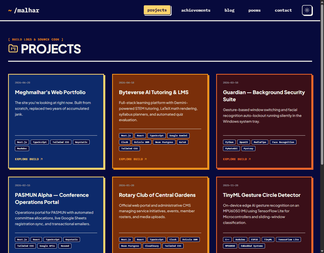 Meghmalhar's Web Portfolio screenshot 2